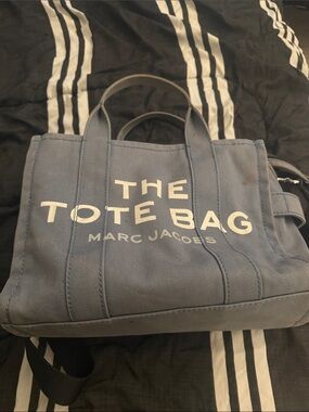 Marc Jacobs Blue Canvas 'The Tote Bag' with White Logo